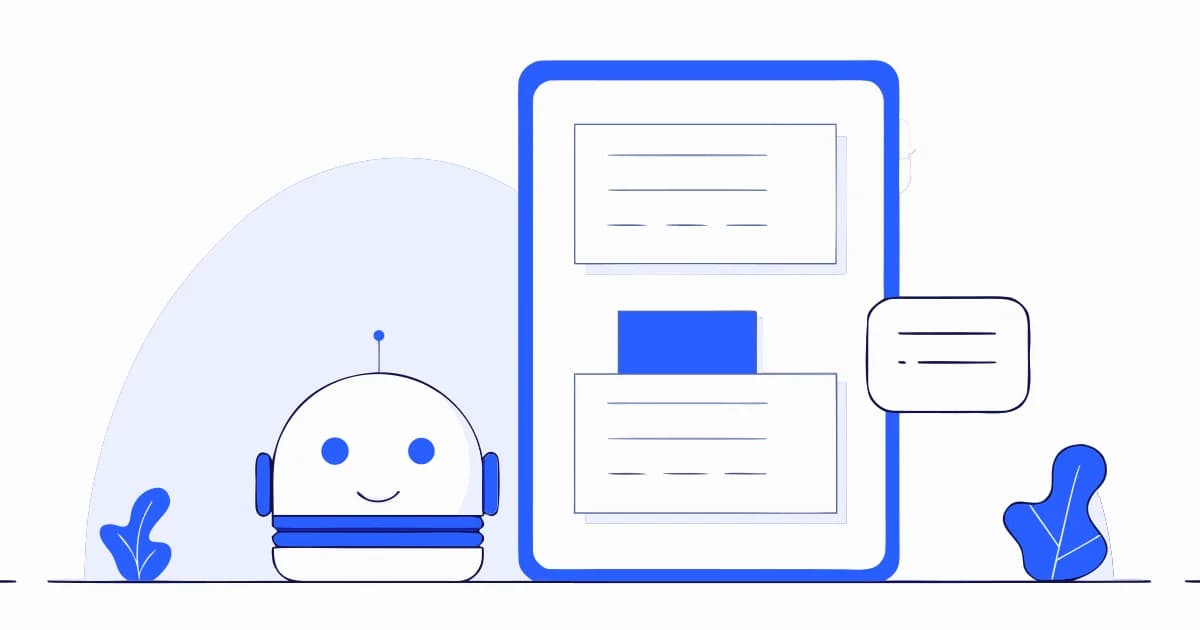 Ein freundlicher Roboter neben einem Telefon, auf dem zwischen zwei Nachrichten ein belegter Terminblock steht
