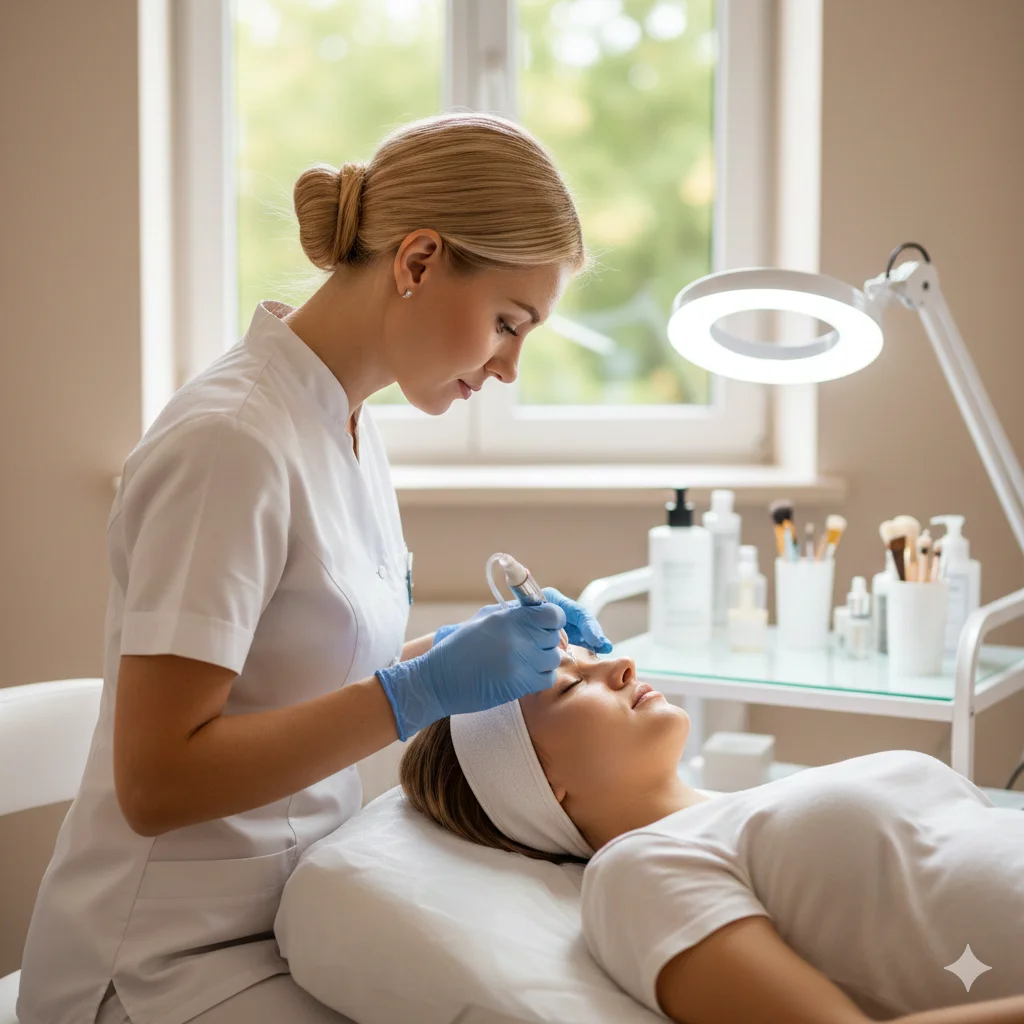 Kosmetikerin bei der Arbeit