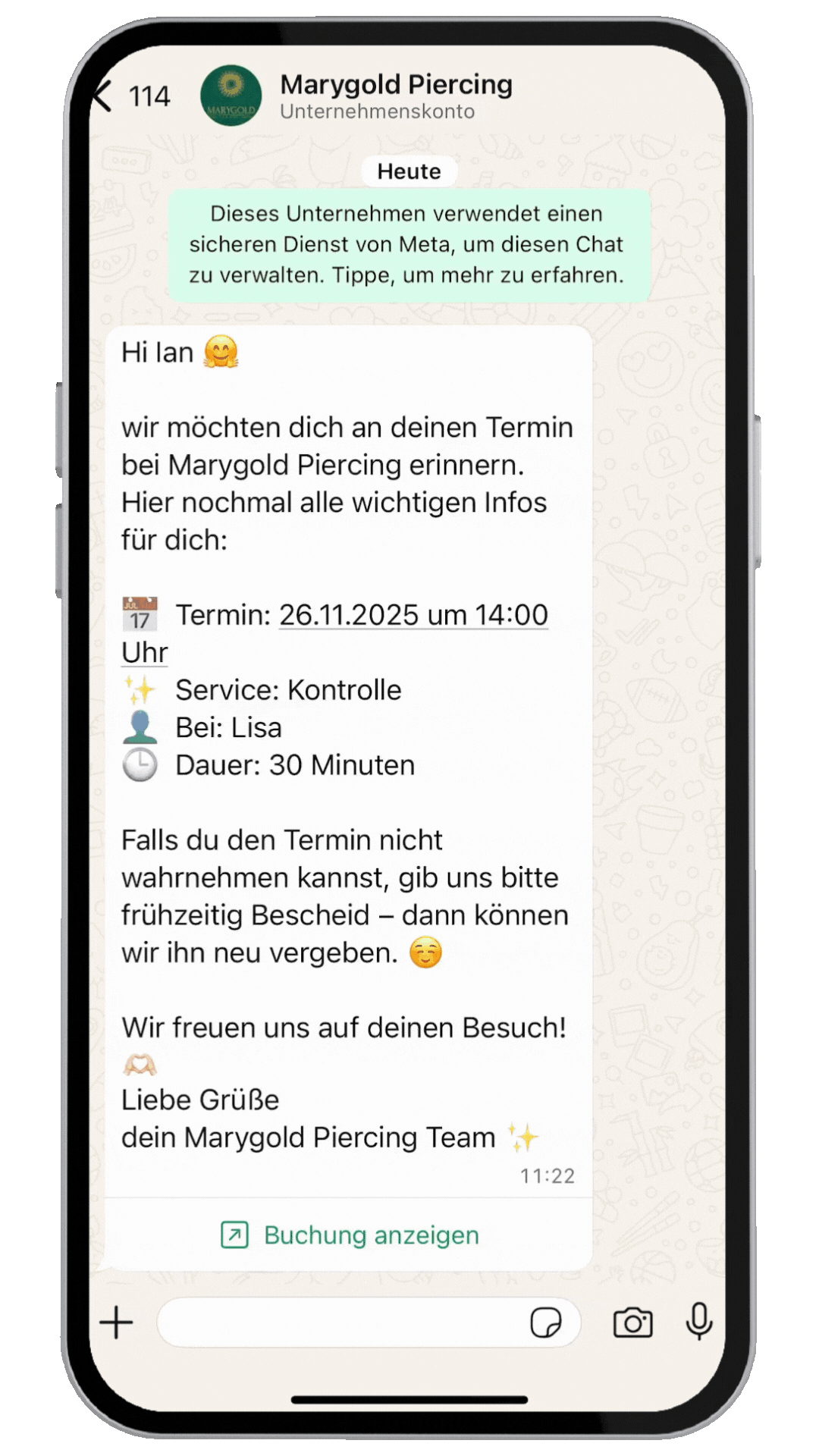 APPOYNT WhatsApp Chat Demo - Terminbuchung per WhatsApp